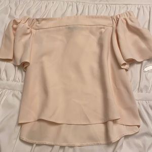 Light pink off the shoulder Topshop Top in size 2.
